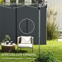 SET 2 PARETI GAZEBO 3X3 E 3X6 M IN TESSUTO OXFORD CON PORTE A CERNIERA, 295X195 CM, GRIGIO SCURO