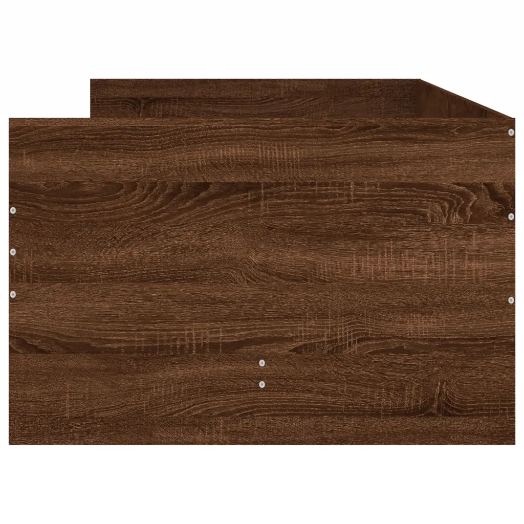 Giroletto con Cassetti-Struttura Letto con contenitore Rovere Marrone 75x190 cm Small Single 865634