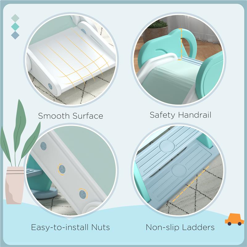 SCIVOLO PER BAMBINI PIEGHEVOLE IN PLASTICA ETÀ 18 MESI-3 ANNI, 102X53X53CM, VERDE