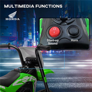 MOTO ELETTRICA PER BAMBINI CON LICENZA HONDA CRF450RL A 3 RUOTE, ETÀ 18-36 MESI, VERDE