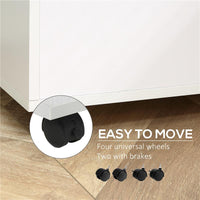 CASSETTIERA UFFICIO A 2 CASSETTI CON SERRATURA E 5 RUOTE, IN TRUCIOLATO, 40X49X58 CM, BIANCO