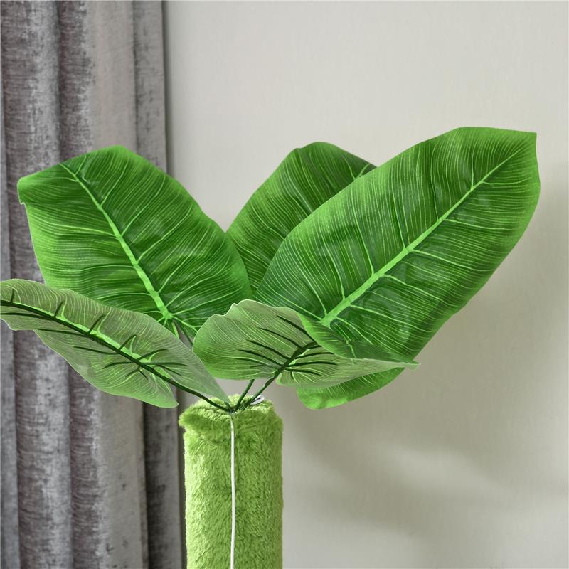 ALBERO TIRAGRAFFI PER GATTI CON AMACA, PALLINA E TIRAGRAFFI IN SISAL, 49X49X142CM, VERDE