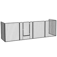 RECINTO PER CANI GRANDI A 6 PANNELLI MODULABILI IN ACCIAIO, 164X83X100 CM, NERO
