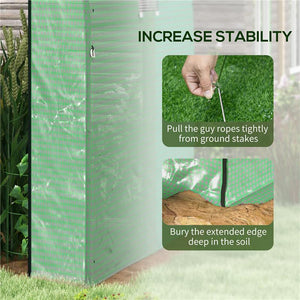 SERRA A TUNNEL PER ORTO 1.8X1.8X2M IN ACCIAIO E PE ANTI UV CON PORTE AVVOLGIBILI E FINESTRE, VERDE