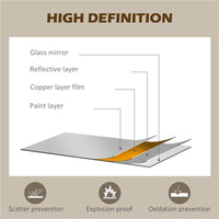 SPECCHIO AD ARCO PER CASA E UFFICIO CON MONTAGGIO A PARETE, IN VETRO E METALLO, 62X2.5X110 CM, NERO