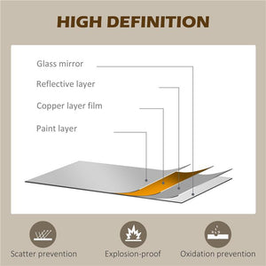 SPECCHIO AD ARCO PER CASA E UFFICIO CON MONTAGGIO A PARETE, IN VETRO E METALLO, 62X2.5X110 CM, NERO