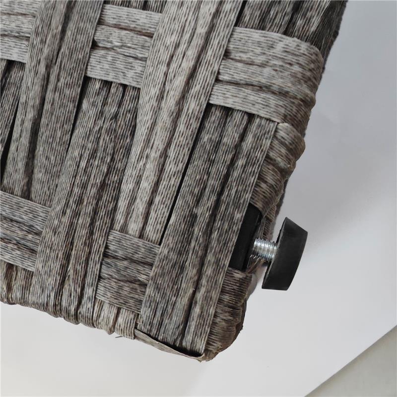 CESTA CONTENITORE DA GIARDINO E CASA IN RATTAN CON TESSUTO INTERNO, 57X34X62CM, GRIGIO