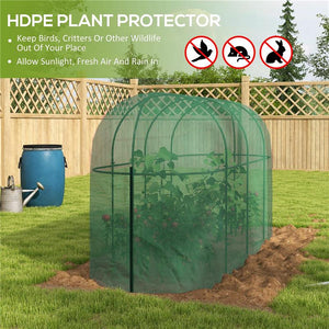 SERRA PER PIANTE A RETE 3X1X1.5M CON PORTA A CERNIERA E PICCHETTI A TERRA, VERDE