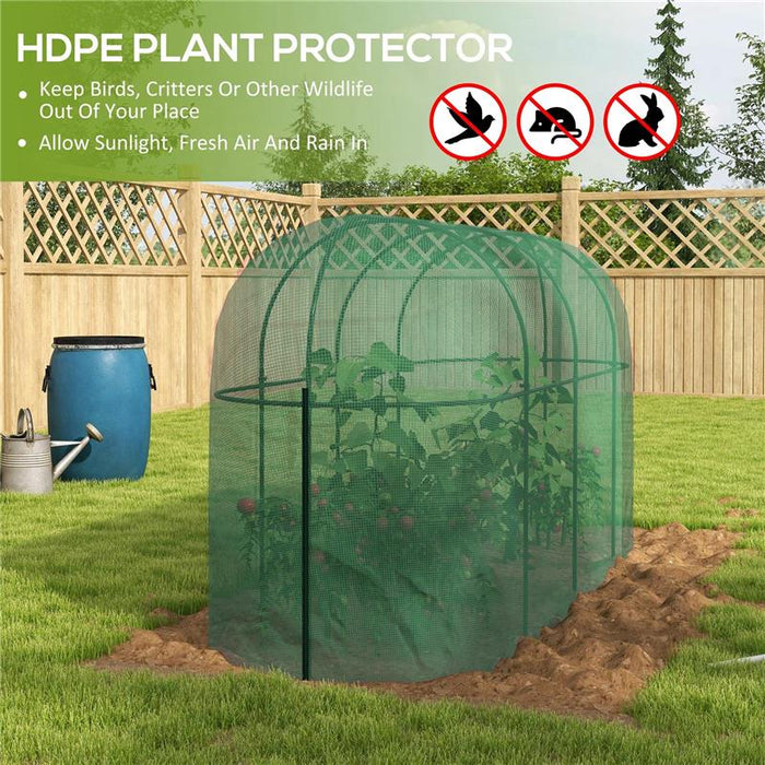 SERRA PER PIANTE A RETE 3X1X1.5M CON PORTA A CERNIERA E PICCHETTI A TERRA, VERDE