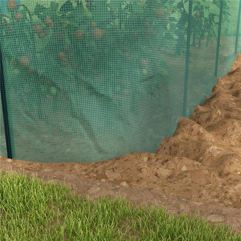 SERRA PER PIANTE A RETE 3X1X1.5M CON PORTA A CERNIERA E PICCHETTI A TERRA, VERDE