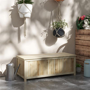 PANCA CONTENITORE DA GIARDINO DA 172L IN LEGNO DI ABETE, 120X55X45CM, COLORE LEGNO