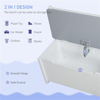 SET TAVOLO PER BAMBINI CON 2 SEDIE E CASSAPANCA IN LEGNO PER CAMERETTA, BIANCO E GRIGIO