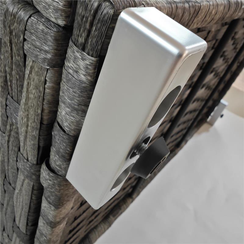 BAULE DA GIARDINO IN RATTAN PE CON RIVESTIMENTO INTERNO IN TESSUTO IMPERMEABILE, 76X45X48 CM, GRIGIO