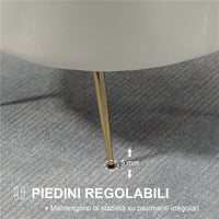 POLTRONA DI DESIGN STILE VINTAGE IMBOTTITA IN VELLUTO, 79X77X77CM, CREMA