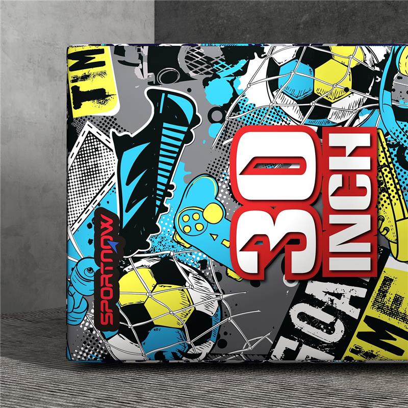 PLYO BOX 3 ALTEZZE JUMPING BOX ANTISCIVOLO PER CASA E PALESTRA, 76X61X51CM, MULTICOLORE