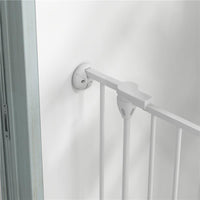 CANCELLINO PER CANI DI TAGLIA MEDIA PIEGHEVOLE A 6 PANNELLI, IN ACCIAIO E PLASTICA, 123X102X100 CM, BIANCO