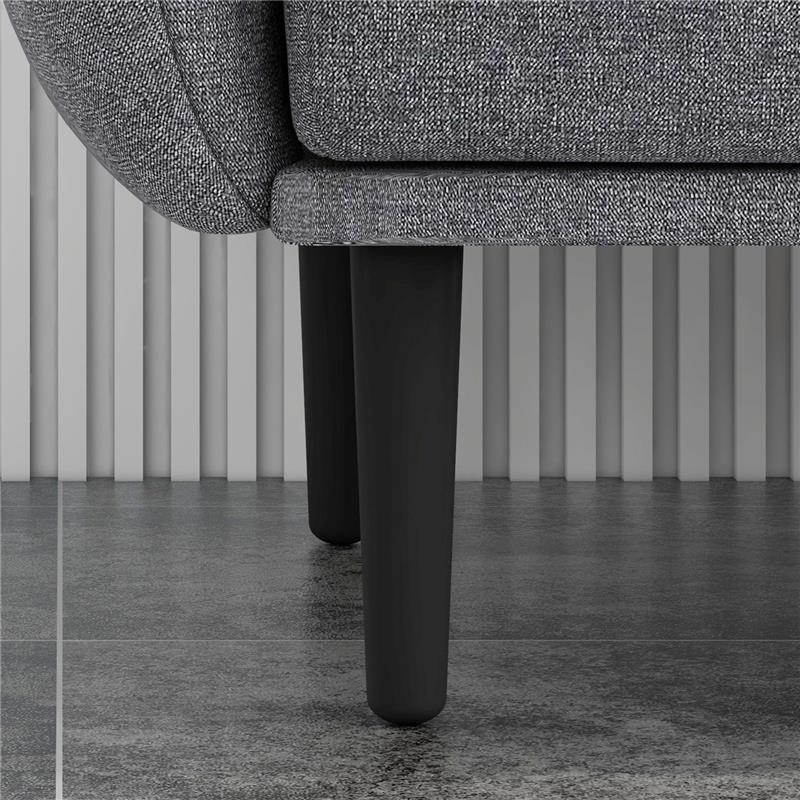 DIVANO LETTO 3 POSTI CON SCHIENALE RECLINABILE A 3 LIVELLI IN TESSUTO, 208X84X82CM, GRIGIO