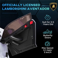 MACCHINA ELETTRICA PER BAMBINI A 12V LICENZA LAMBORGHINI CON CLACSON E TELECOMANDO, 107.5X63X42 CM, BIANCA