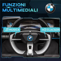 MACCHINA ELETTRICA PER BAMBINI 3-6 ANNI CON LICENZA BMW CON TELECOMANDO, CLACSON E FARI, 115X67X45 CM, NERA