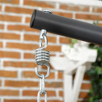 POLTRONA SOSPESA IN RATTAN PE CON CUSCINO, SEDUTA PIEGHEVOLE E STRUTTURA IN ACCIAIO, GRIGIO