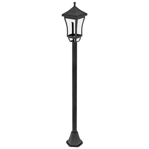 LAMPIONE DA GIARDINO CON 6H AUTONOMIA E ANCORAGGIO A TERRA, IN ABS E POLICARBONATO, 15X15X127 CM, NERO