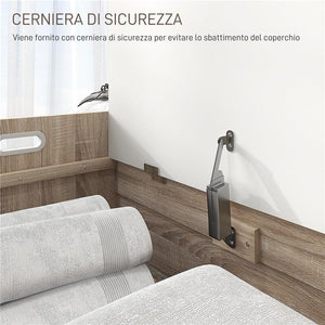 CASSAPANCA IN LEGNO MODERNA CON SCHIENALE E VANO CONTENITORE, 62.4X40X51.5CM, BIANCO