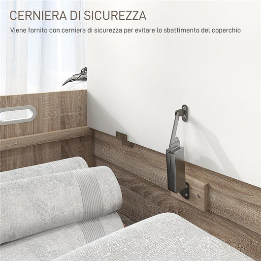 CASSAPANCA IN LEGNO MODERNA CON SCHIENALE E VANO CONTENITORE, 62.4X40X51.5CM, BIANCO