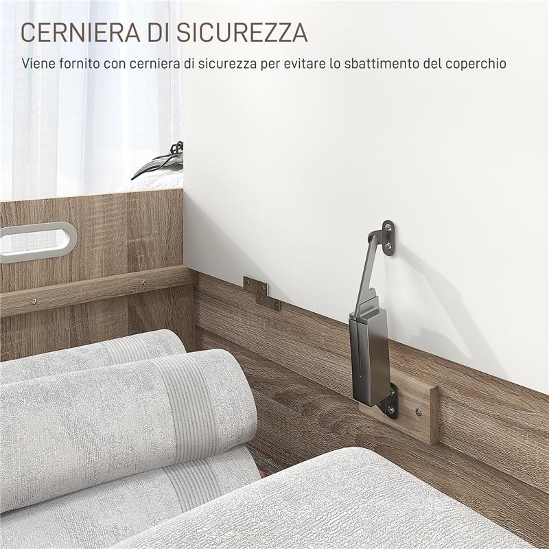 CASSAPANCA IN LEGNO MODERNA CON SCHIENALE E VANO CONTENITORE, 62.4X40X51.5CM, BIANCO