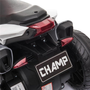 MOTO ELETTRICA PER BAMBINI 3-5 ANNI (MAX. 25KG) CON 3 RUOTE, LUCI E SUONI, BATTERIA 6V, ROSSO, 86X42X52CM