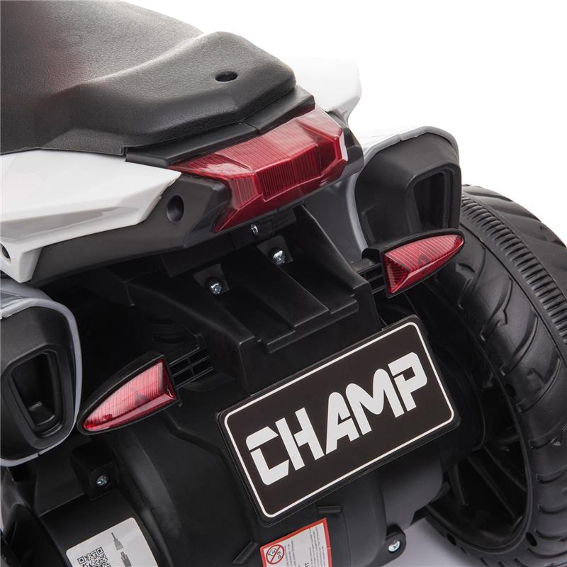 MOTO ELETTRICA PER BAMBINI 3-5 ANNI (MAX. 25KG) CON 3 RUOTE, LUCI E SUONI, BATTERIA 6V, ROSSO, 86X42X52CM