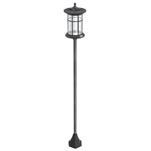 LAMPIONE SOLARE DA GIARDINO ALTO 184CM CON LUCE LED BIANCO FREDDO E IP44, NERO