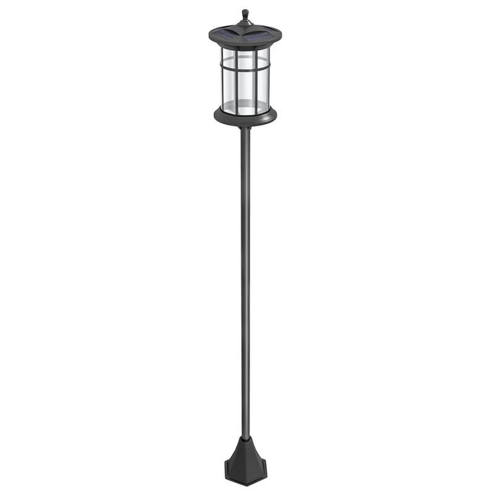 LAMPIONE SOLARE DA GIARDINO ALTO 184CM CON LUCE LED BIANCO FREDDO E IP44, NERO