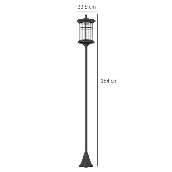 LAMPIONE SOLARE DA GIARDINO ALTO 184CM CON LUCE LED BIANCO FREDDO E IP44, NERO