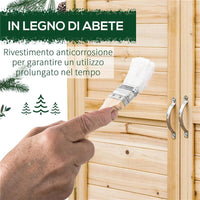 ARMADIETTO DA ESTERNO A 2 RIPIANI IN LEGNO DI ABETE CON DESIGN RIALZATO E 2 ANTE, 83X40X92 CM