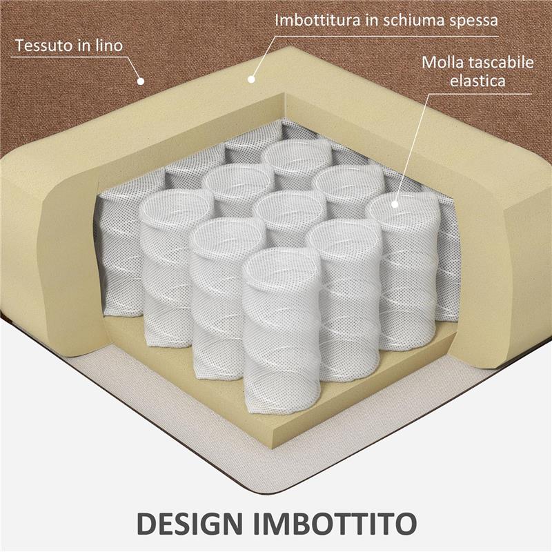 POLTRONA ALZAPERSONA MASSAGGIANTE A 8 PUNTI CON TELECOMANDO, IN TESSUTO EFFETTO LINO, 90X101X107 CM, CAFFÈ