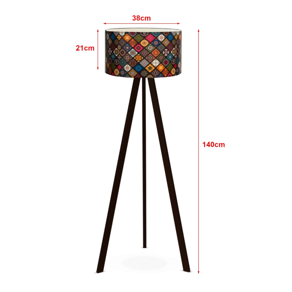 Lampada da terra plafoniera altezza 140 cm attacco E27 nero/multicolore 03_0007298