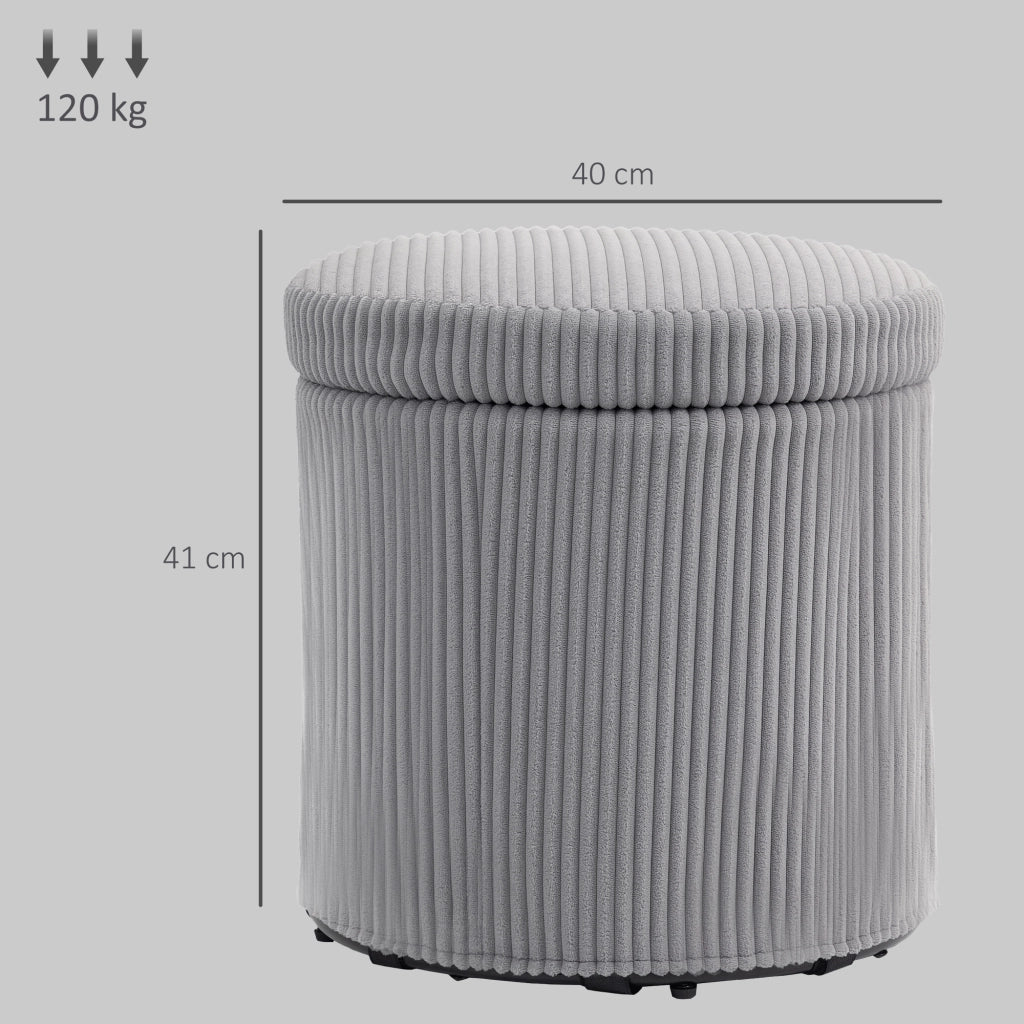 Pouf contenitore ¨C Xylo ¨C Rotondo grigio chiaro velluto ?40x41 cm