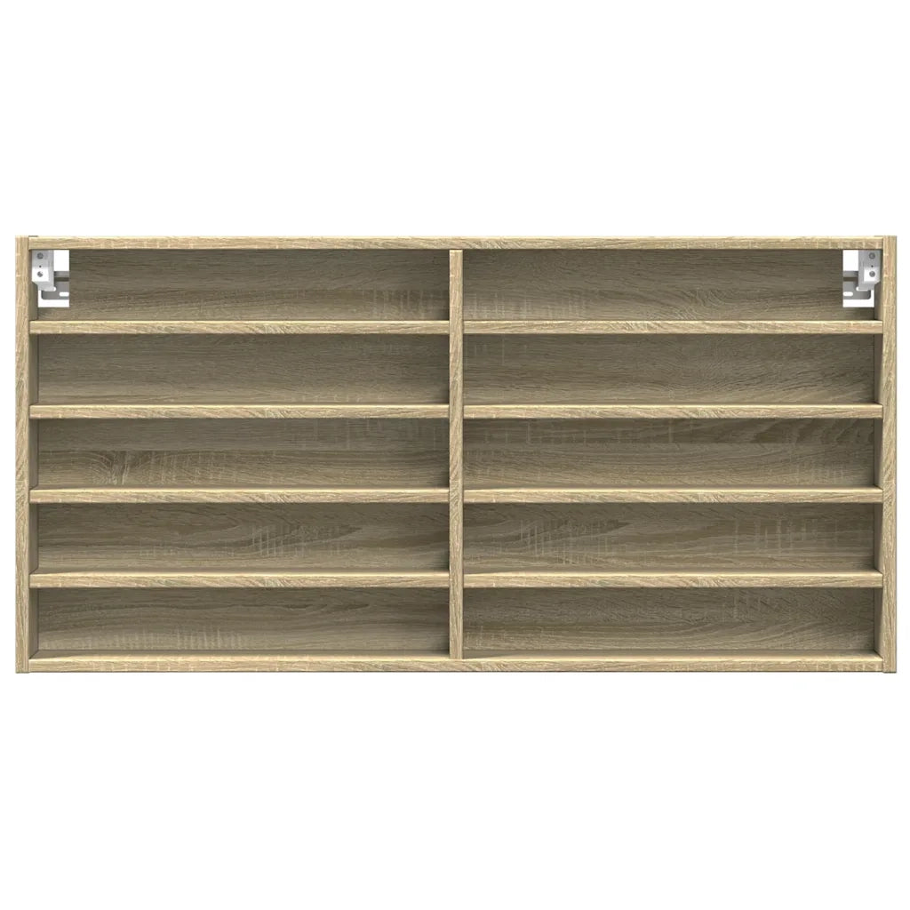 Armadietto Vetrina Rovere Sonoma 100x8,5x50cm Legno Multistrato 847949