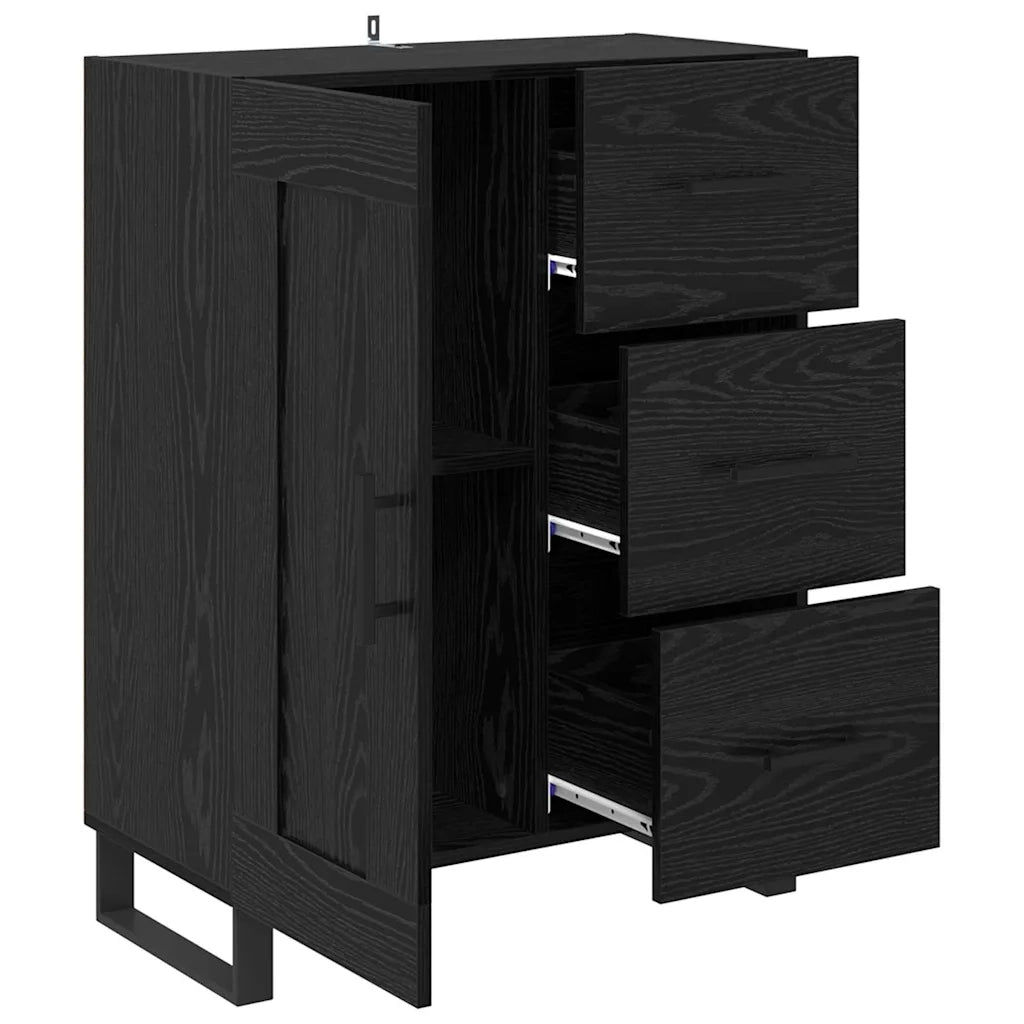 Credenza con Cassetto-Buffet-Armadio da cucina Rovere Nero 69,5 x 34 x 90 cm 871923