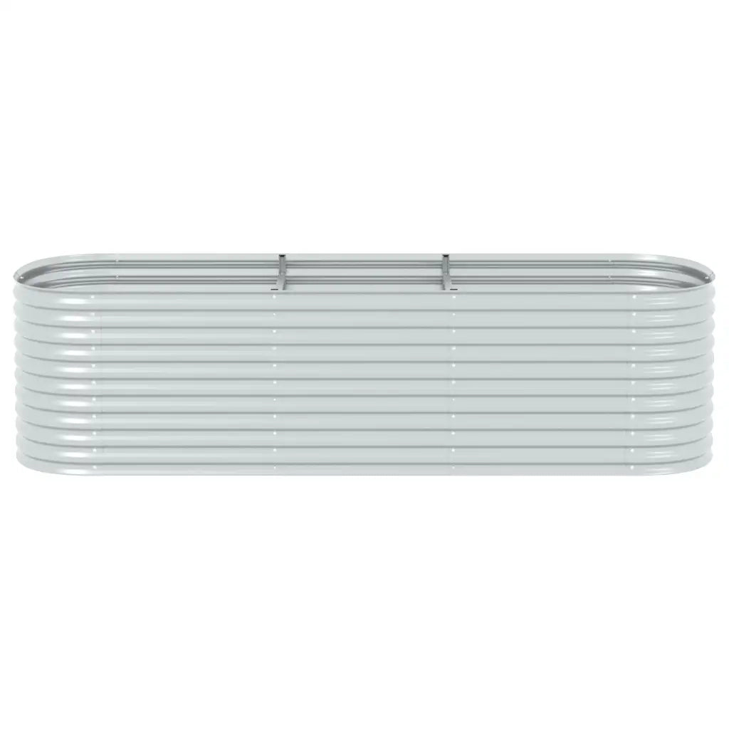 Fioriere | Cassetta per fiori | Letto Rialzato Giardino 320x80x81 cm in Acciaio Zincato Argento