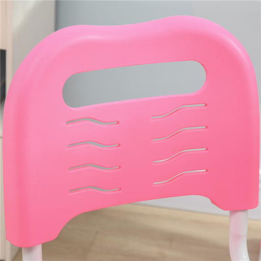 BANCO SCUOLA PER BAMBINI 6-12 ANNI CON SEDIA E ALTEZZA REGOLABILE, PIANO INCLINABILE, 66X47X52-77 CM, ROSA