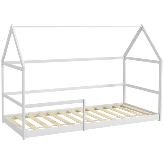 LETTO PER BAMBINI A CASETTA CON BARRIERE DI PROTEZIONE, ETÀ 3-8 ANNI, 196X97.5X135CM, BIANCO