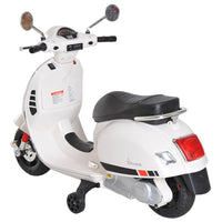 MOTO ELETTRICA PER BAMBINI DESIGN VESPA, BATTERIA 6V CON SUONI E LUCI, ETÀ 3-6 ANNI, BIANCO