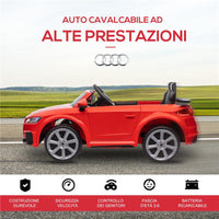MACCHINA ELETTRICA PER BAMBINI 3-5 ANNI LICENZA AUDI TT CON TELECOMANDO E FARI LED, 102X60X44 CM, ROSSO