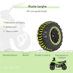 QUAD PER BAMBINI 18-36 MESI A SPINTA MANUALE CON SUOI INTEGRATI, IN PP E METALLO, 44X67.5X38 CM, VERDE