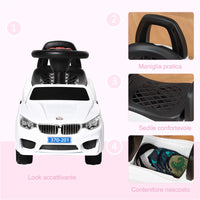 MACCHININA PER BAMBINI CAVALCABILE CON VOLANTE, FARI E MUSICHE, ETÓ 18-36 MESI, BIANCO