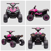 QUAD ELETTRICO PER BAMBINI 12V, 2 VELOCITÓ, RUOTE LARGHE CON SOSPENSIONI E FARI LED, ETÓ 3-5 ANNI, ROSA