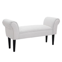 PANCA FONDO LETTO IMBOTTITA CON BRACCIOLI ARROTOLATI E 4 PIEDINI, 102X35X51 CM, GRIGIA