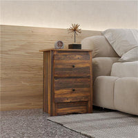COMODINO CON 2 CASSETTI DALLO STILE RUSTICO IN LEGNO, 40X30X56 CM, MARRONE