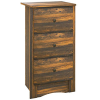COMODINO CON 3 CASSETTI DALLO STILE RUSTICO IN LEGNO, 40X30X74 CM, MARRONE